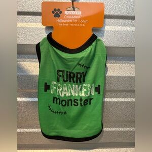 Green Furry Franken Monster Pet T-Shirt
